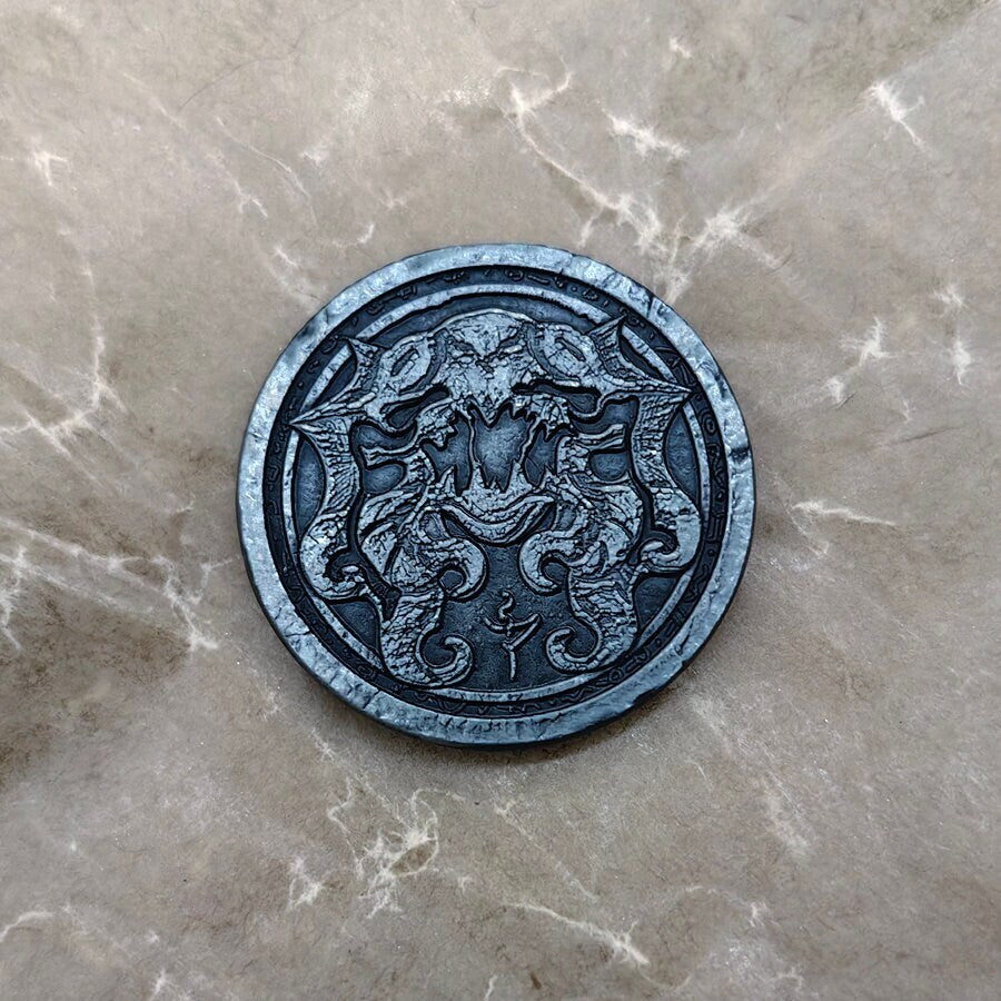 Cthulhu Coin For Collectors Lovers, Every Day Carry Decision Coin Or Challenge Coin