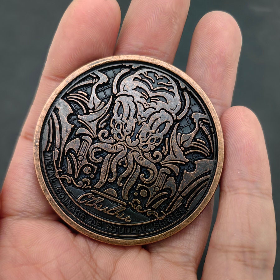 Cthulhu Coin For Collectors Lovers, Every Day Carry Decision Coin Or Challenge Coin