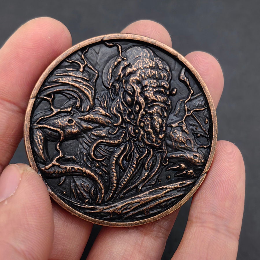 Cthulhu Coin For Collectors Lovers, Every Day Carry Decision Coin Or Challenge Coin