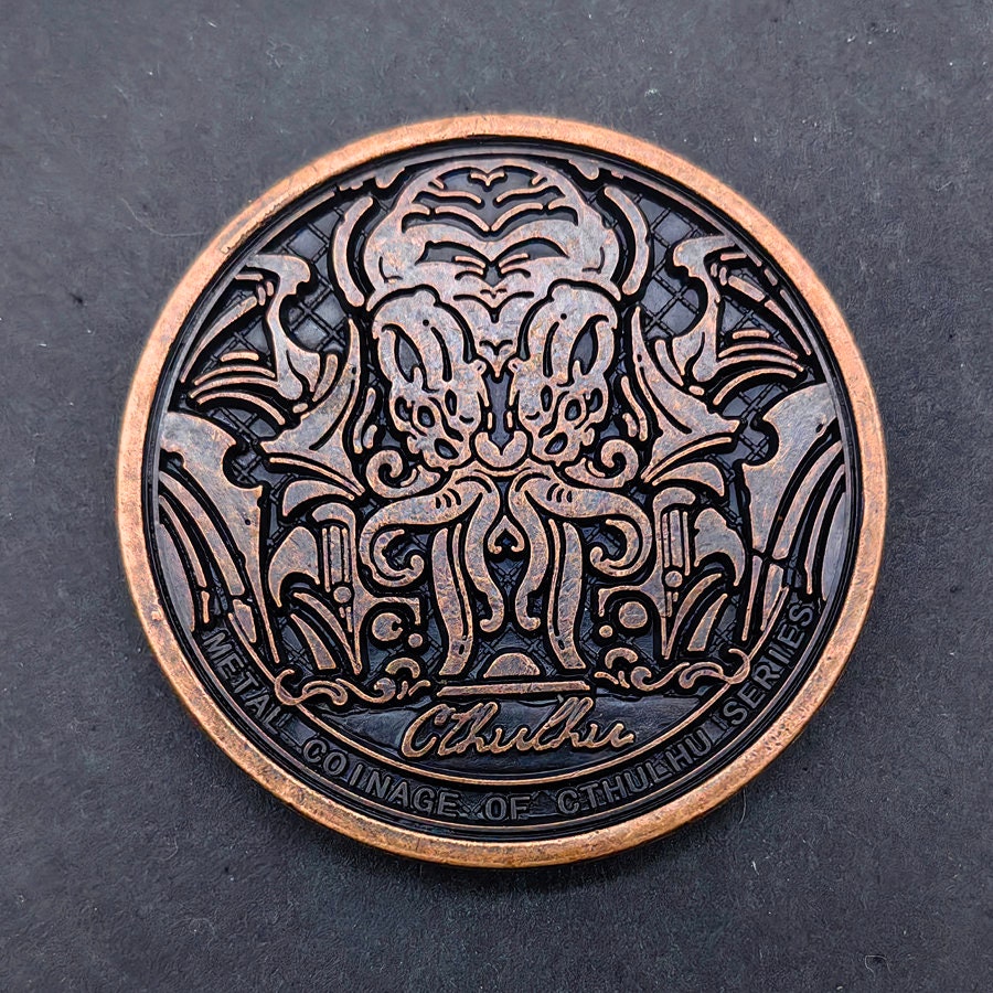 Cthulhu Coin For Collectors Lovers, Every Day Carry Decision Coin Or Challenge Coin