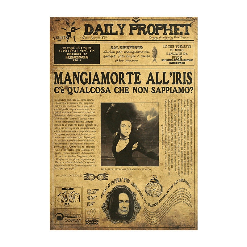 Wizard School Newspaper Kraft Paper Poster For Your Home Decor & Nostalgic Collector Lovers Gift