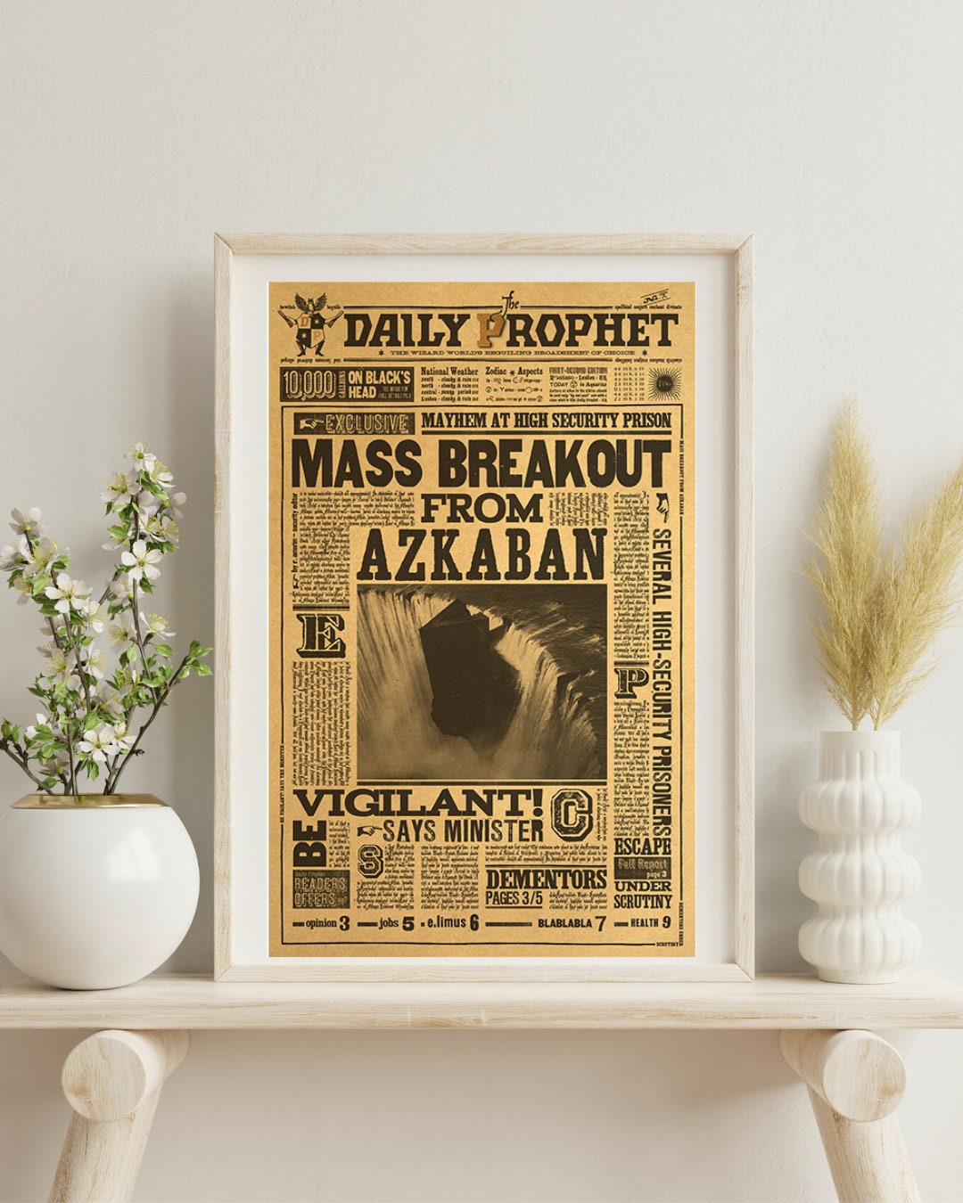 Wizard School Newspaper Kraft Paper Poster For Your Home Decor & Nostalgic Collector Lovers Gift