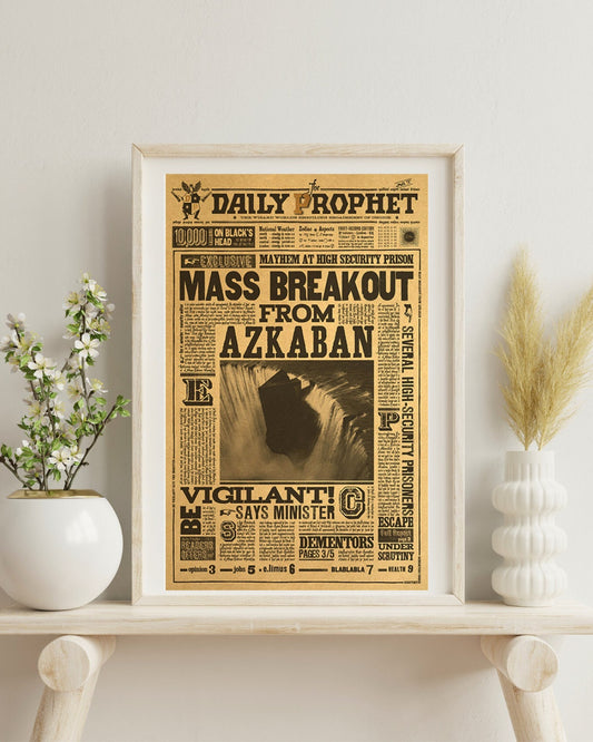 Wizard School Newspaper Kraft Paper Poster For Your Home Decor & Nostalgic Collector Lovers Gift