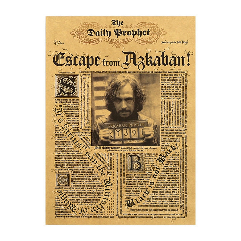 Wizard School Newspaper Kraft Paper Poster For Your Home Decor & Nostalgic Collector Lovers Gift