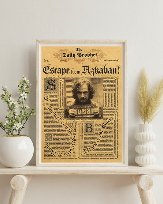 Wizard School Newspaper Kraft Paper Poster For Your Home Decor & Nostalgic Collector Lovers Gift