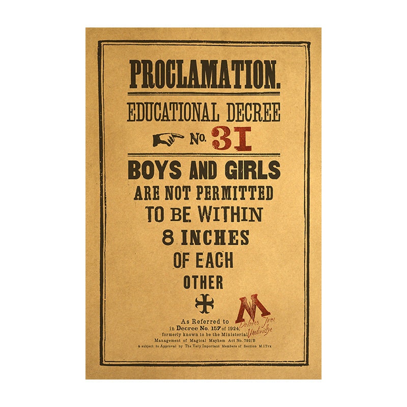 Educational Decree Kraft Paper Poster For Your Home Decor & Nostalgic Collector Lovers Gift