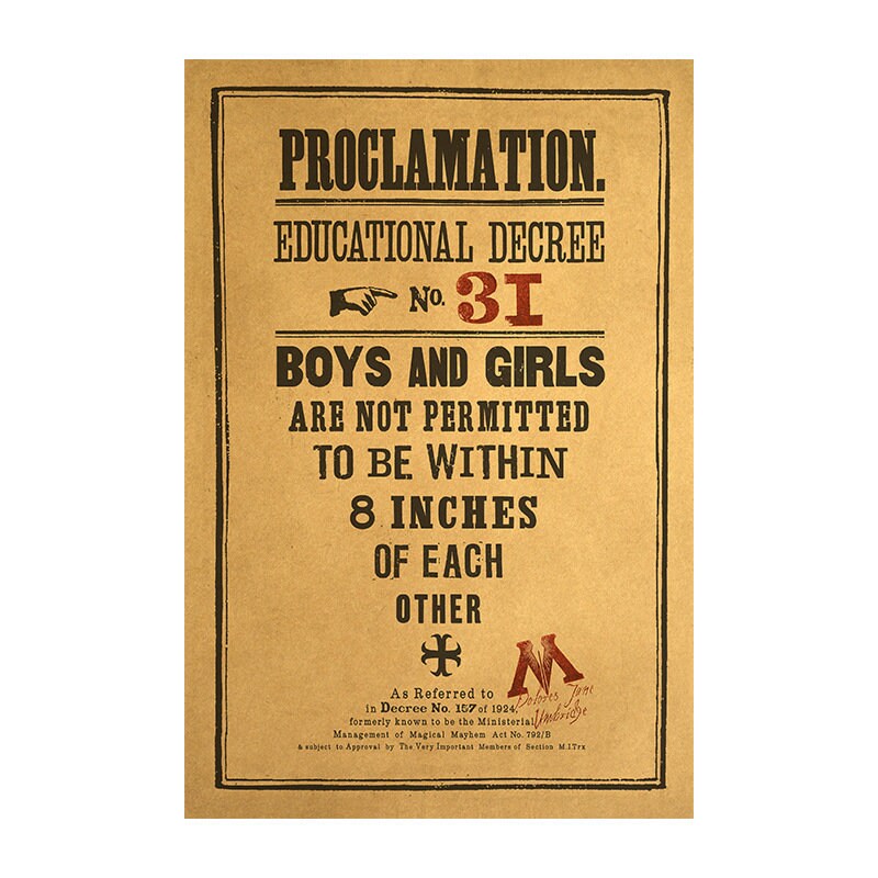 Educational Decree Kraft Paper Poster For Your Home Decor & Nostalgic Collector Lovers Gift