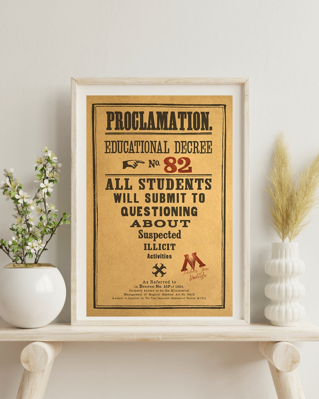 Educational Decree Kraft Paper Poster For Your Home Decor & Nostalgic Collector Lovers Gift