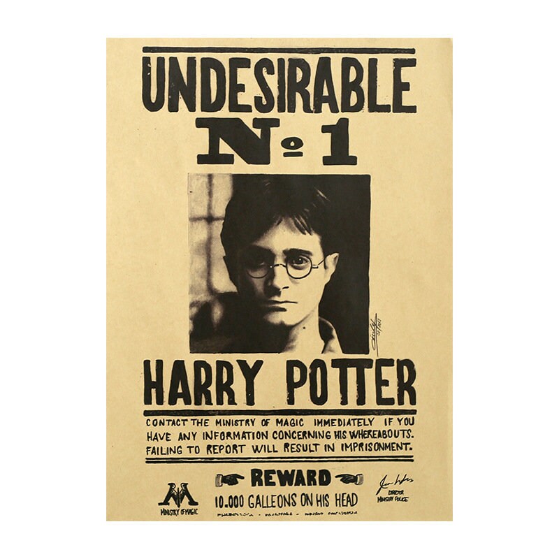 Wizard School Wanted Kraft Paper Poster For Your Home Decor & Nostalgic Collector Lovers Gift