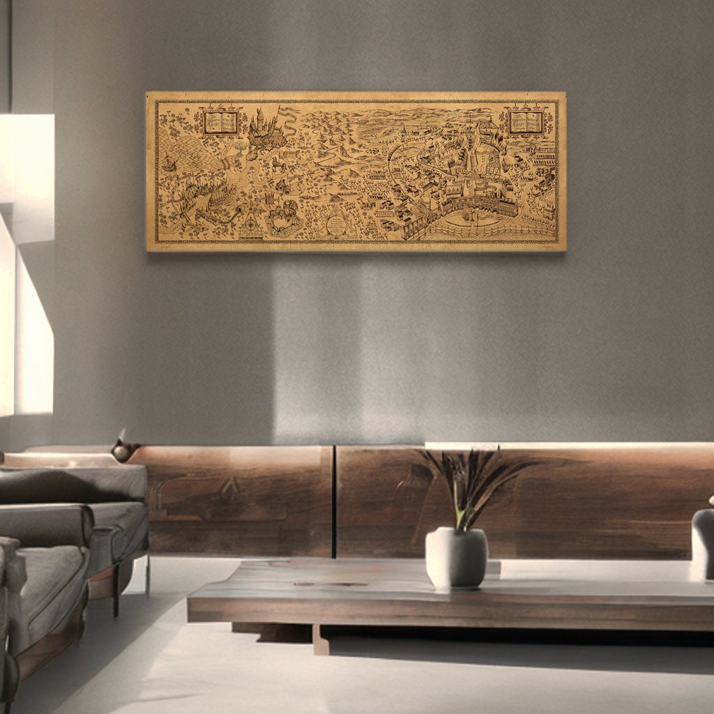 Wizard School Map Kraft Paper Poster For Your Home Decor & Nostalgic Collector Lovers Gift