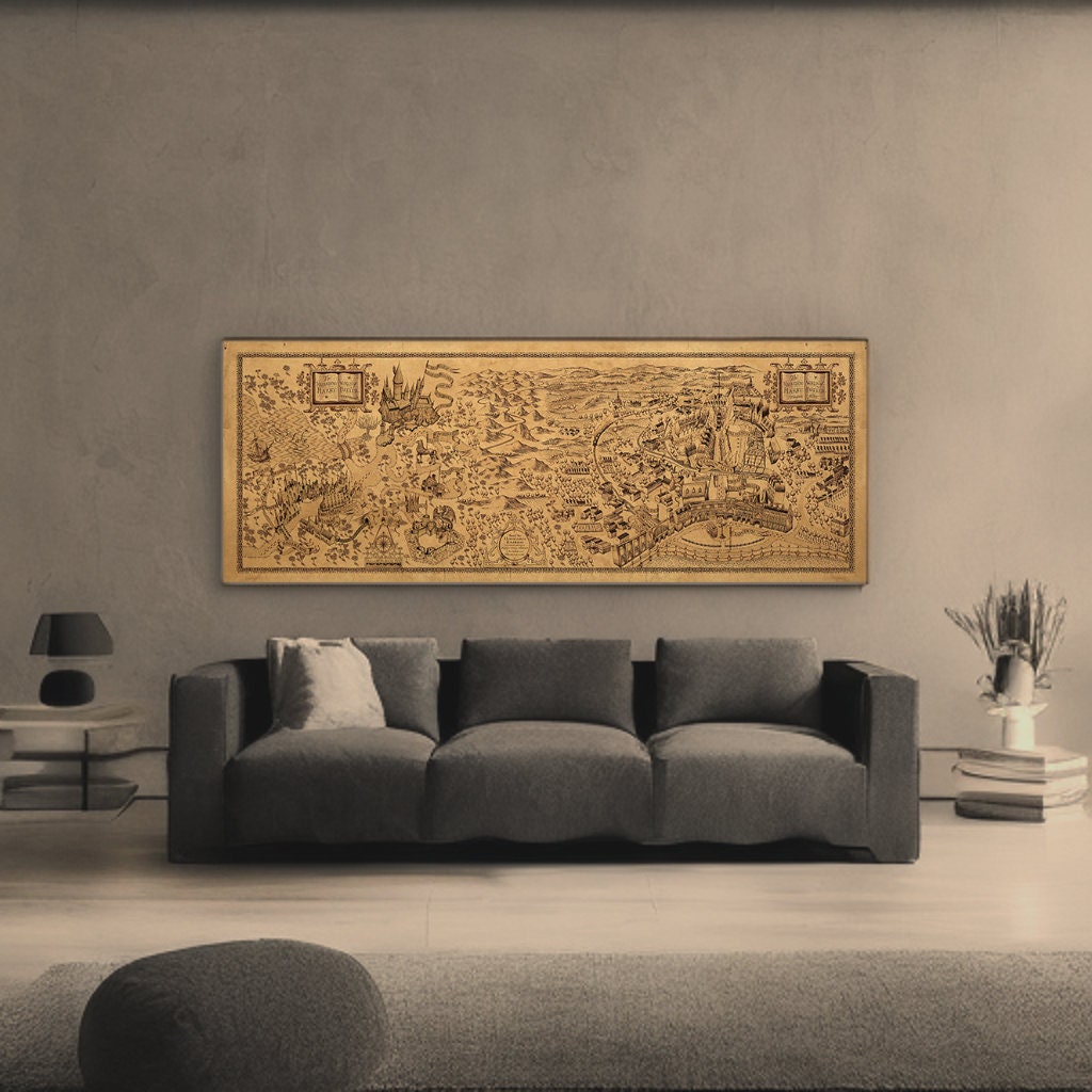Wizard School Map Kraft Paper Poster For Your Home Decor & Nostalgic Collector Lovers Gift
