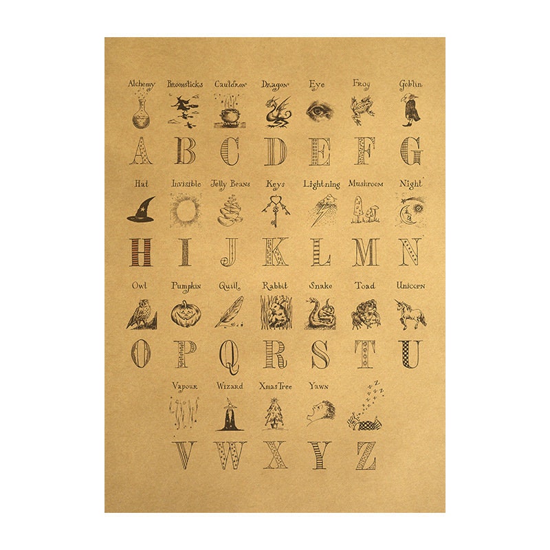 Harry Potter Wizard School Kraft Paper Poster For Your Home Decor & Nostalgic Collector Lovers Gift