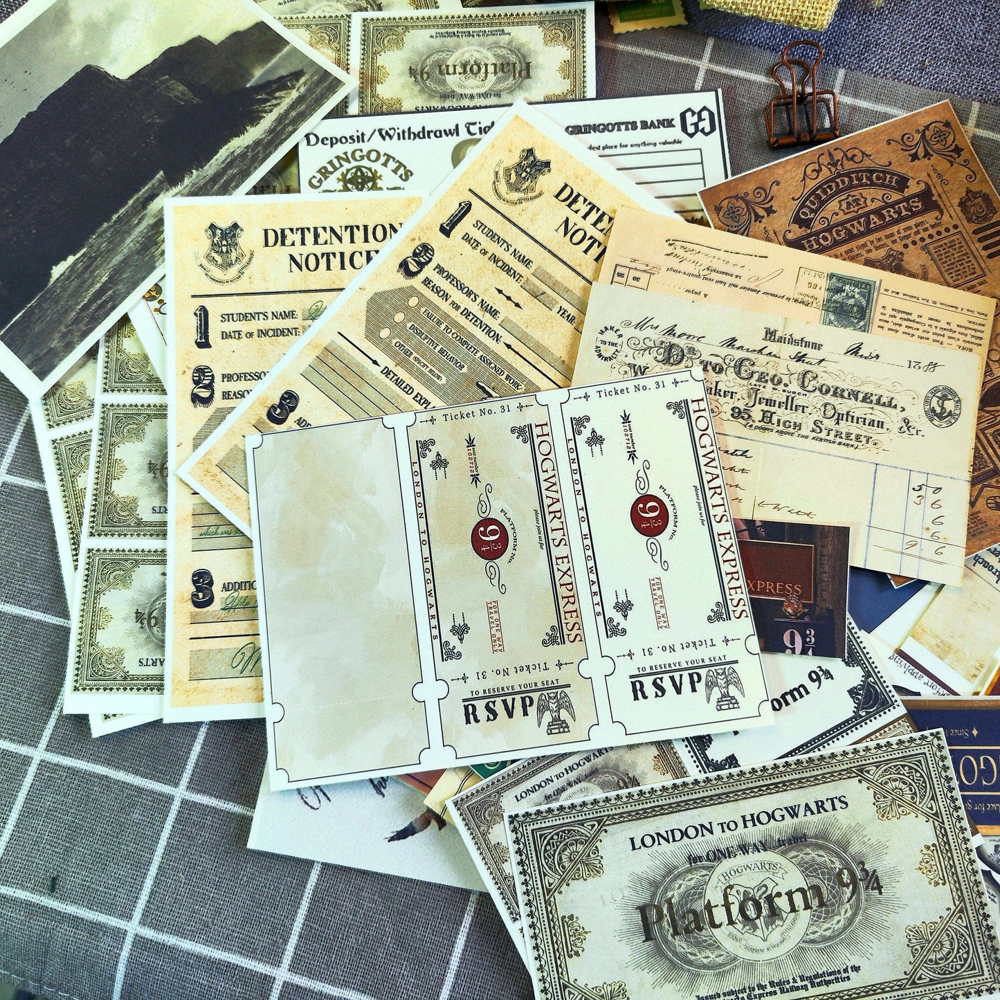 Wizard School Junk Journal Scrapbook Paper For DIY Crafts, Retro Junk Journal Background Paper Pack Supplies
