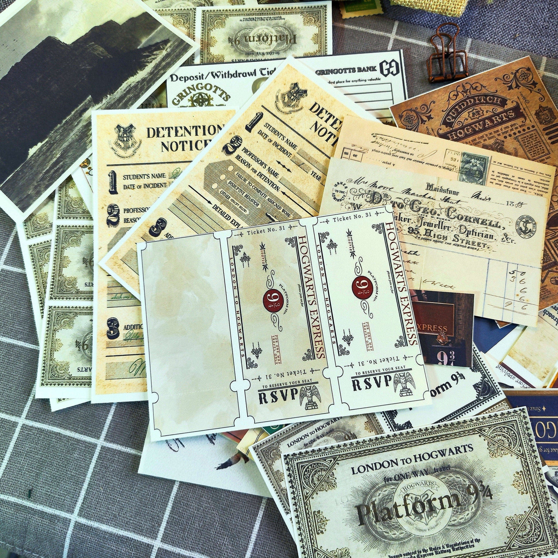 Wizard School Junk Journal Scrapbook Paper For DIY Crafts, Retro Junk Journal Background Paper Pack Supplies