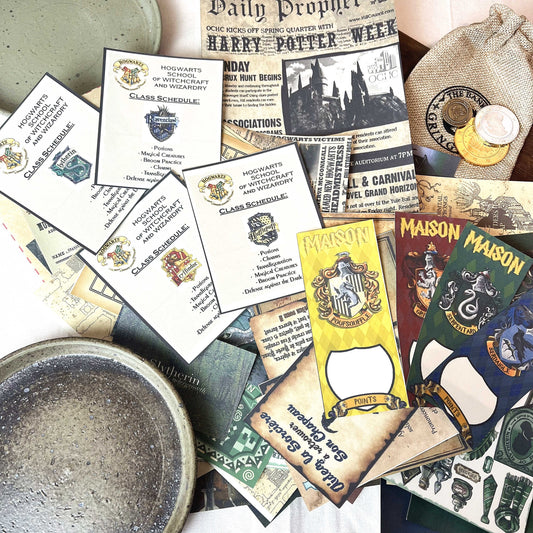 Wizard School Junk Journal Scrapbook Paper For DIY Crafts, Retro Junk Journal Background Paper Pack Supplies