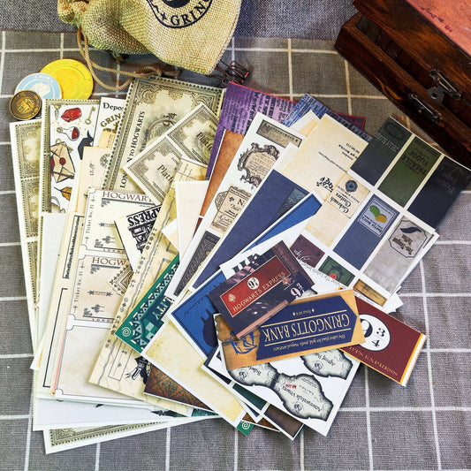 Wizard School Junk Journal Scrapbook Paper For DIY Crafts, Retro Junk Journal Background Paper Pack Supplies