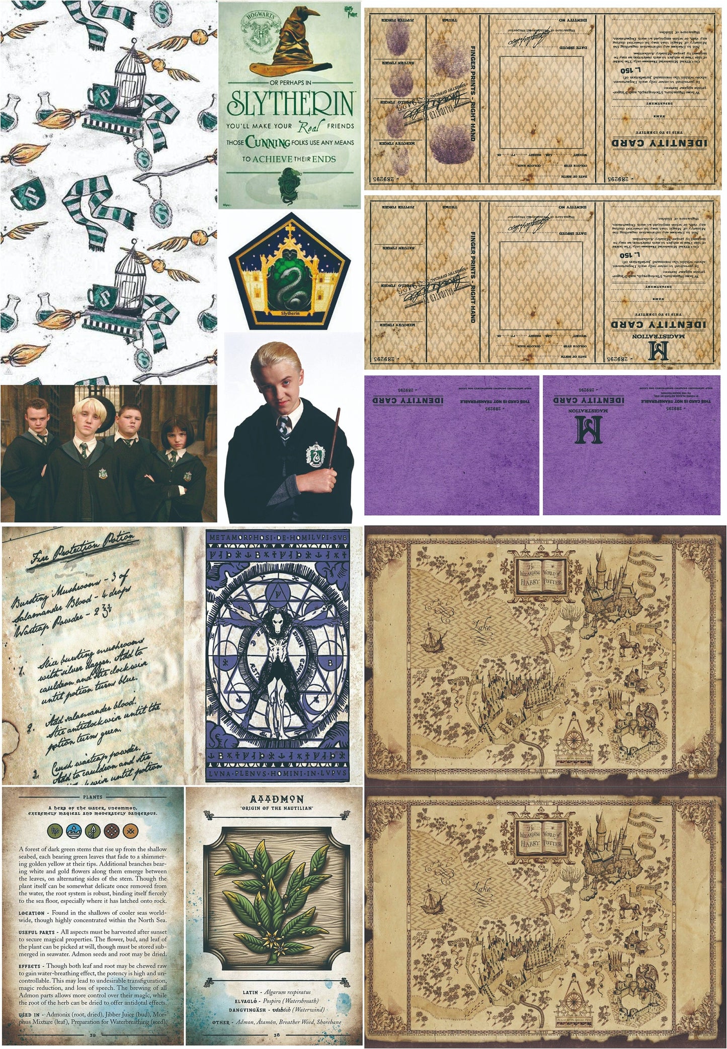 Wizard School Junk Journal Scrapbook Paper For DIY Crafts, Retro Junk Journal Background Paper Pack Supplies