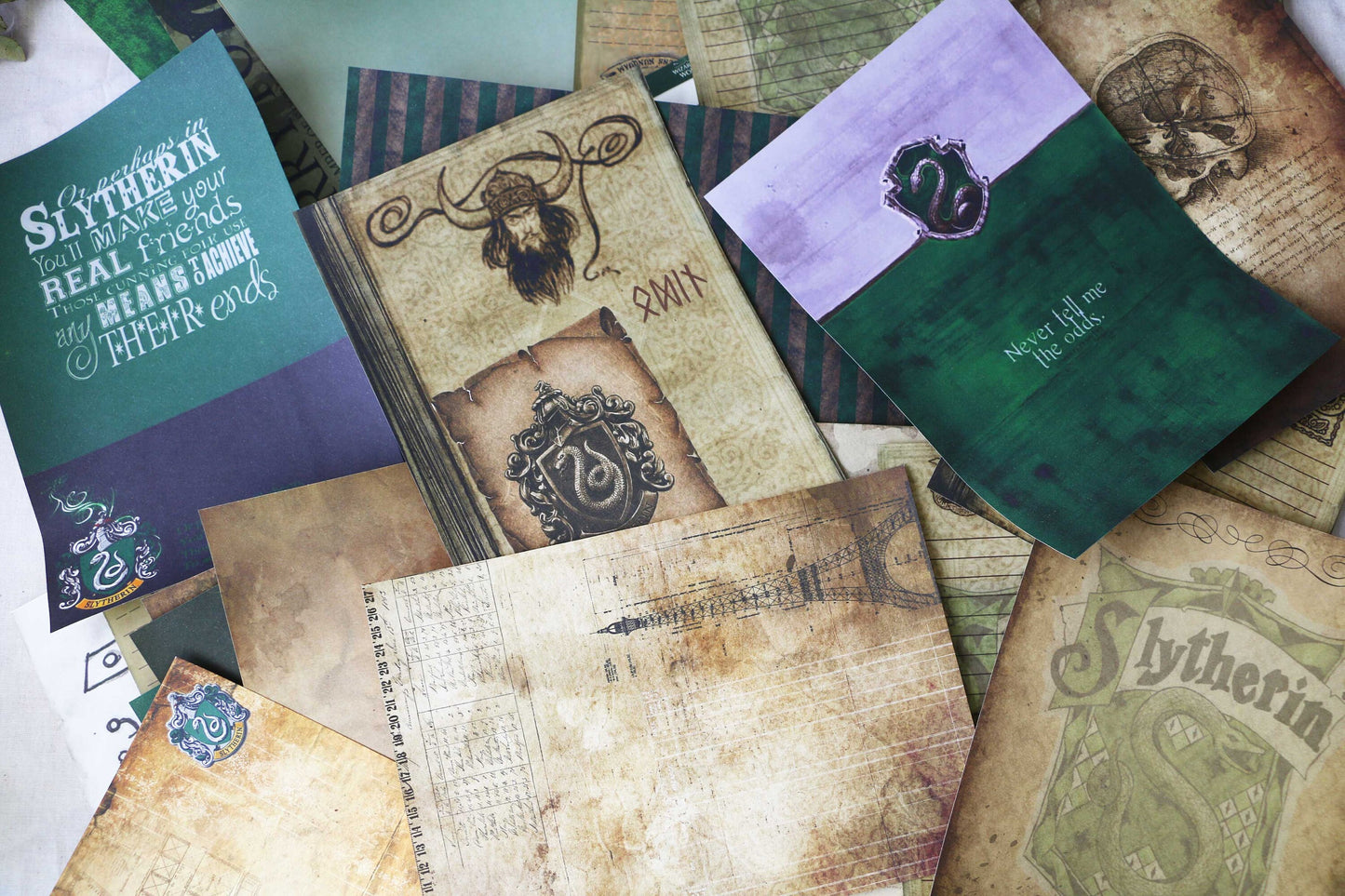 Wizard School Junk Journal Scrapbook Paper For DIY Crafts, Retro Junk Journal Background Paper Pack Supplies