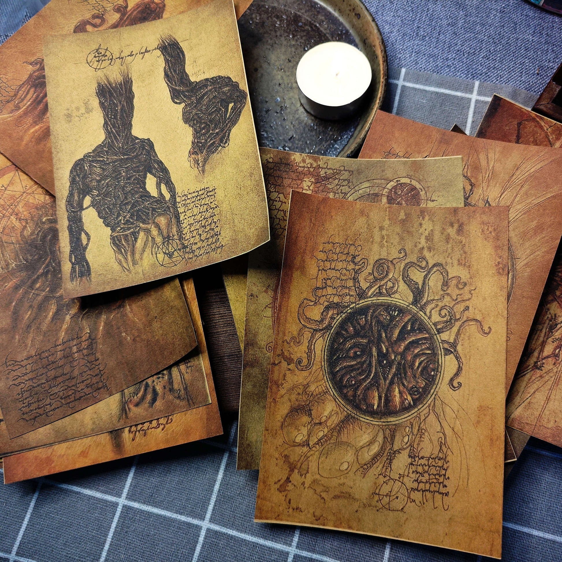 Cthulhu Junk Journal Scrapbook Paper For DIY Crafts, Retro Junk Journal Background Paper Pack Supplies