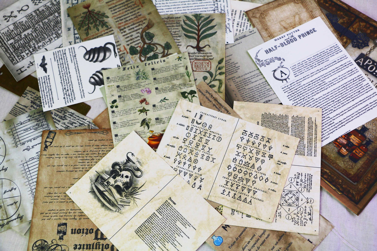 Wizard School Junk Journal Scrapbook Paper For DIY Crafts, Retro Junk Journal Background Paper Pack Supplies