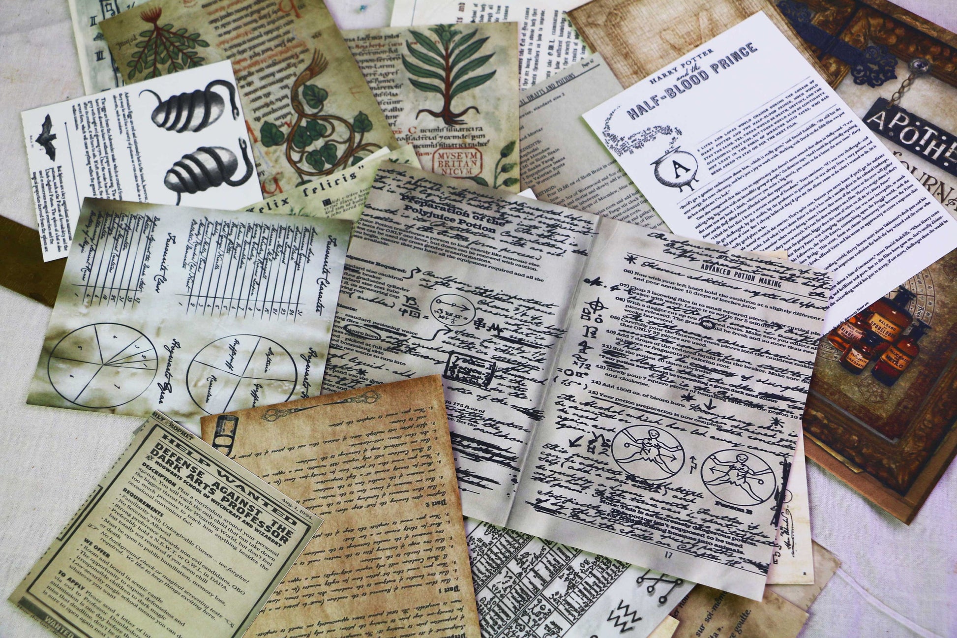 Wizard School Junk Journal Scrapbook Paper For DIY Crafts, Retro Junk Journal Background Paper Pack Supplies