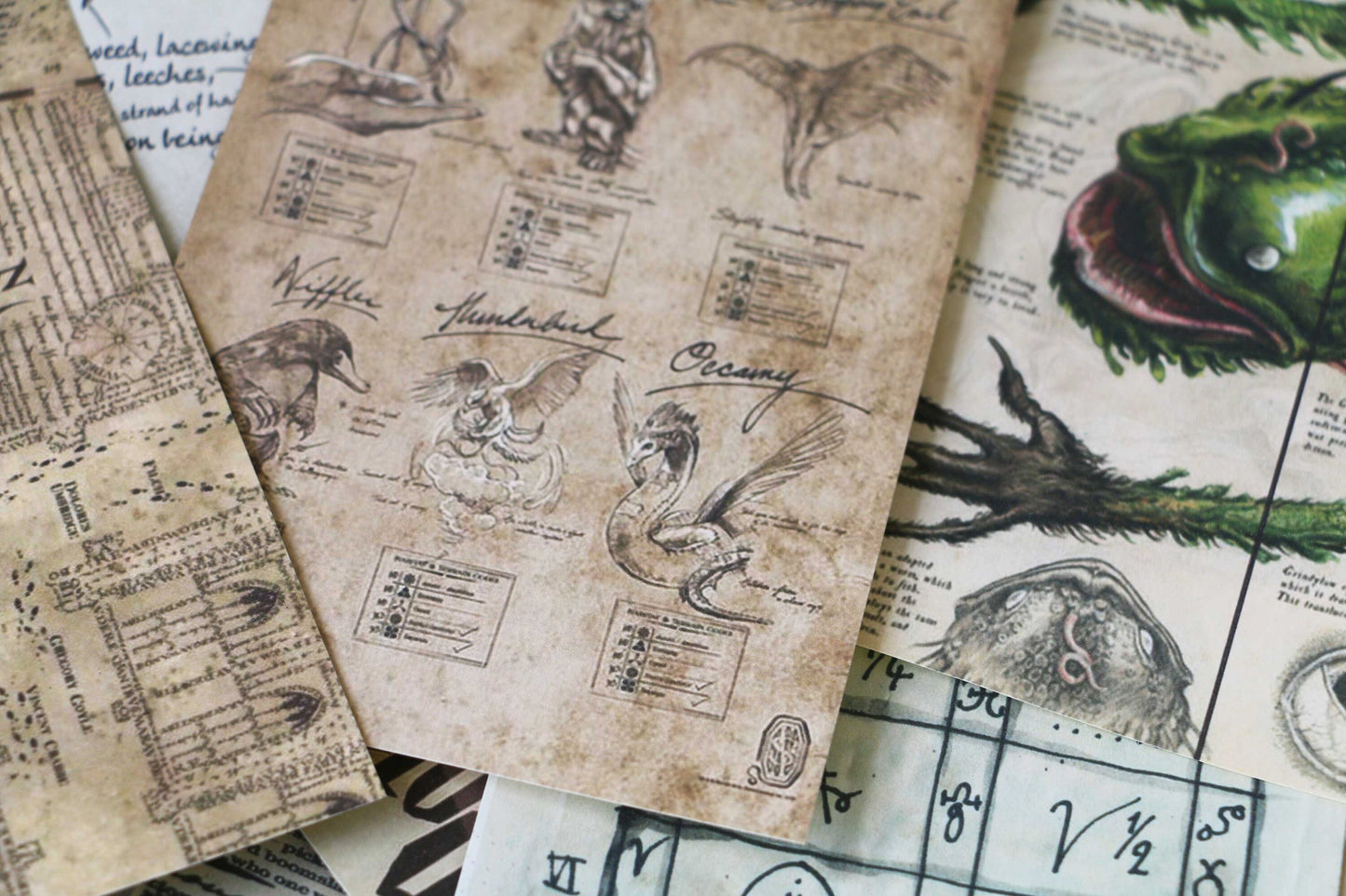 Wizard School Junk Journal Scrapbook Paper For DIY Crafts, Retro Junk Journal Background Paper Pack Supplies