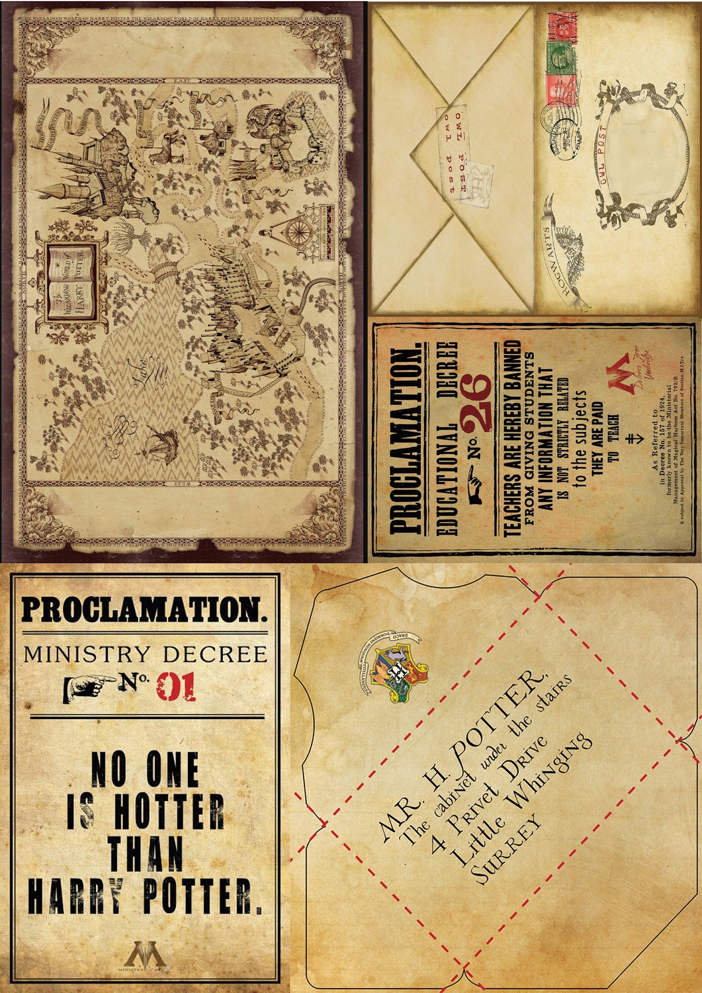 Wizard School Junk Journal Scrapbook Paper For DIY Crafts, Retro Junk Journal Background Paper Pack Supplies