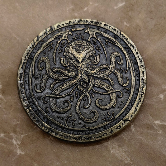 Cthulhu Coin For Collectors Lovers, Every Day Carry Decision Coin Or Challenge Coin