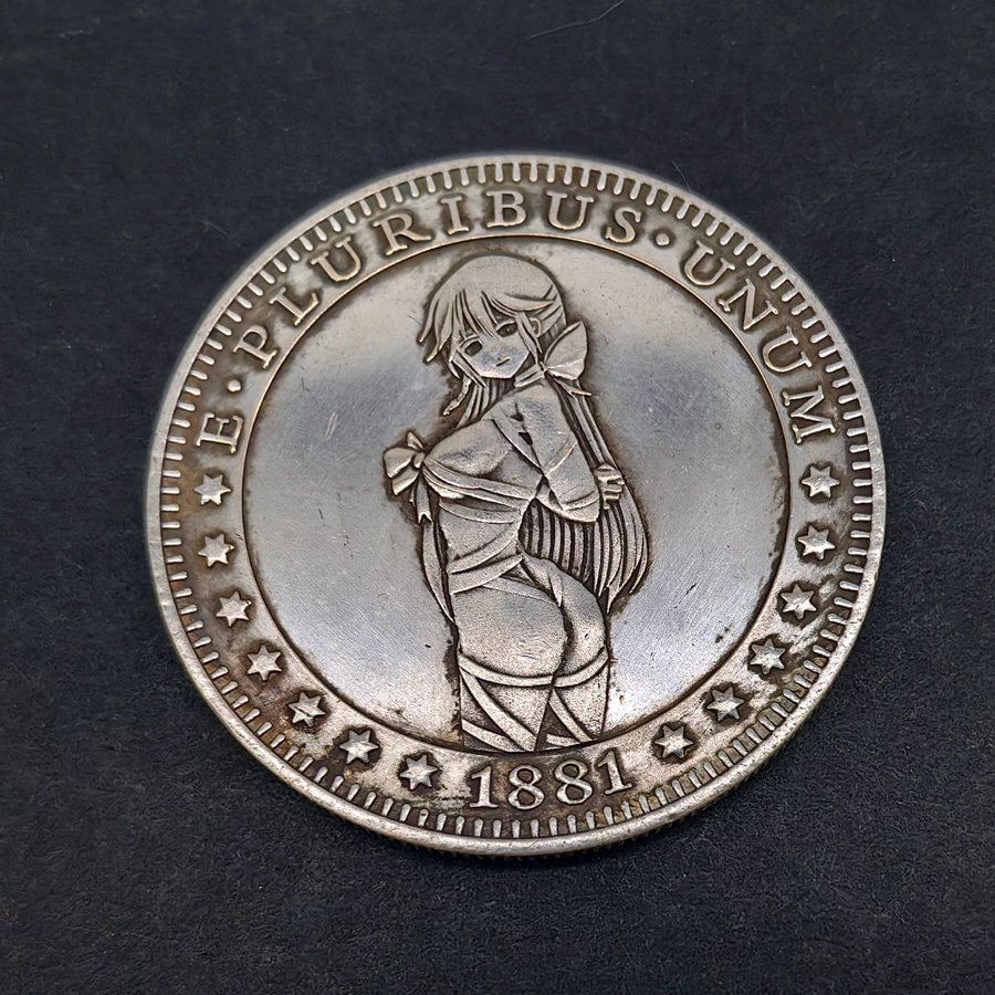 Tie Girl Coin For Collectors Lovers, Every Day Carry Decision Coin Or Challenge Coin