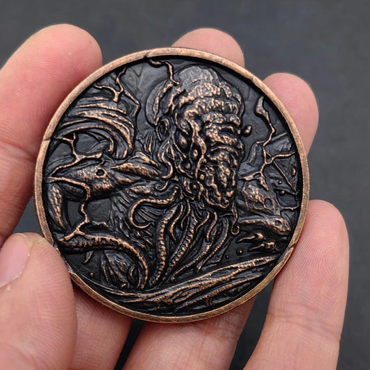 Cthulhu Coin For Collectors Lovers, Every Day Carry Decision Coin Or Challenge Coin