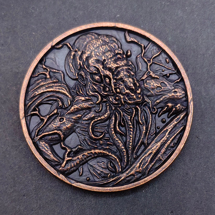 Cthulhu Coin For Collectors Lovers, Every Day Carry Decision Coin Or Challenge Coin
