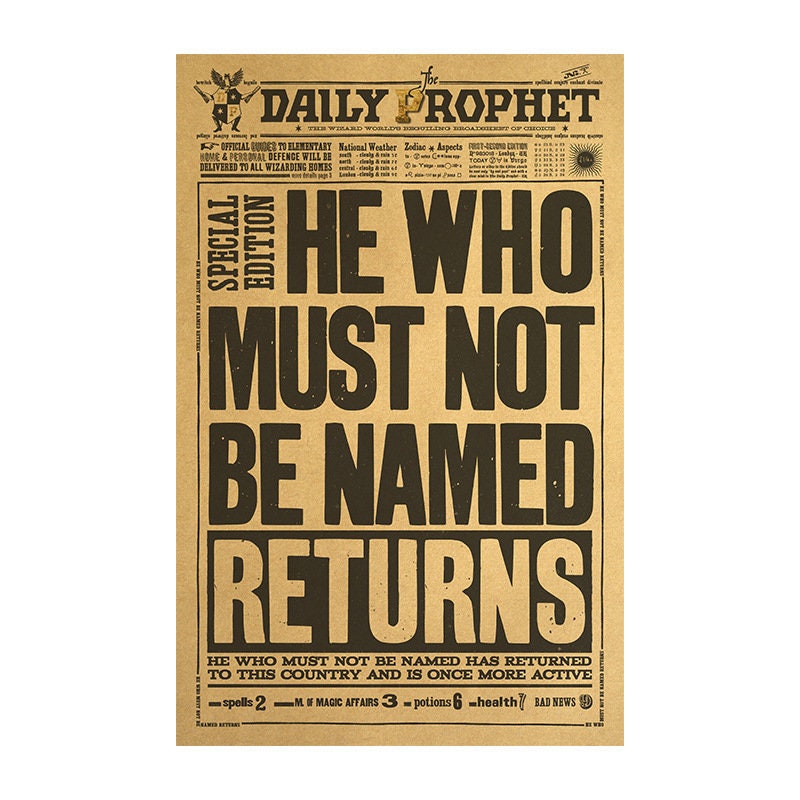 Wizard School Newspaper Kraft Paper Poster For Your Home Decor & Nostalgic Collector Lovers Gift