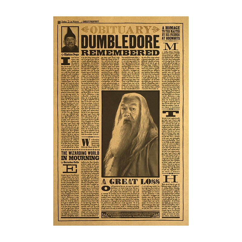 Wizard School Newspaper Kraft Paper Poster For Your Home Decor & Nostalgic Collector Lovers Gift