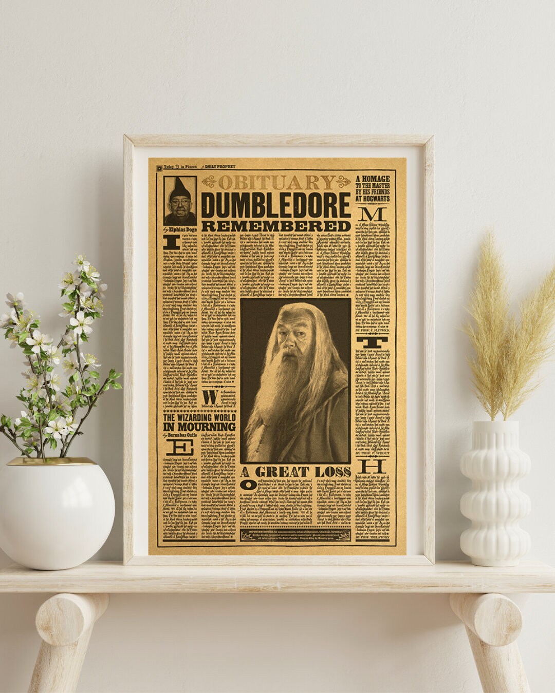 Wizard School Newspaper Kraft Paper Poster For Your Home Decor & Nostalgic Collector Lovers Gift