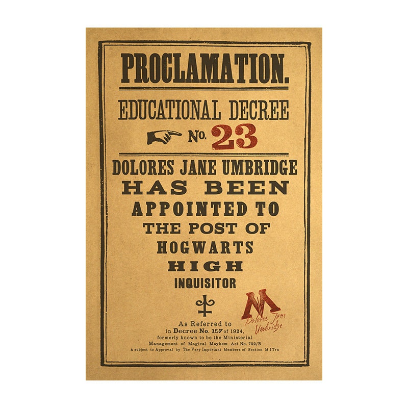 Educational Decree Kraft Paper Poster For Your Home Decor & Nostalgic Collector Lovers Gift