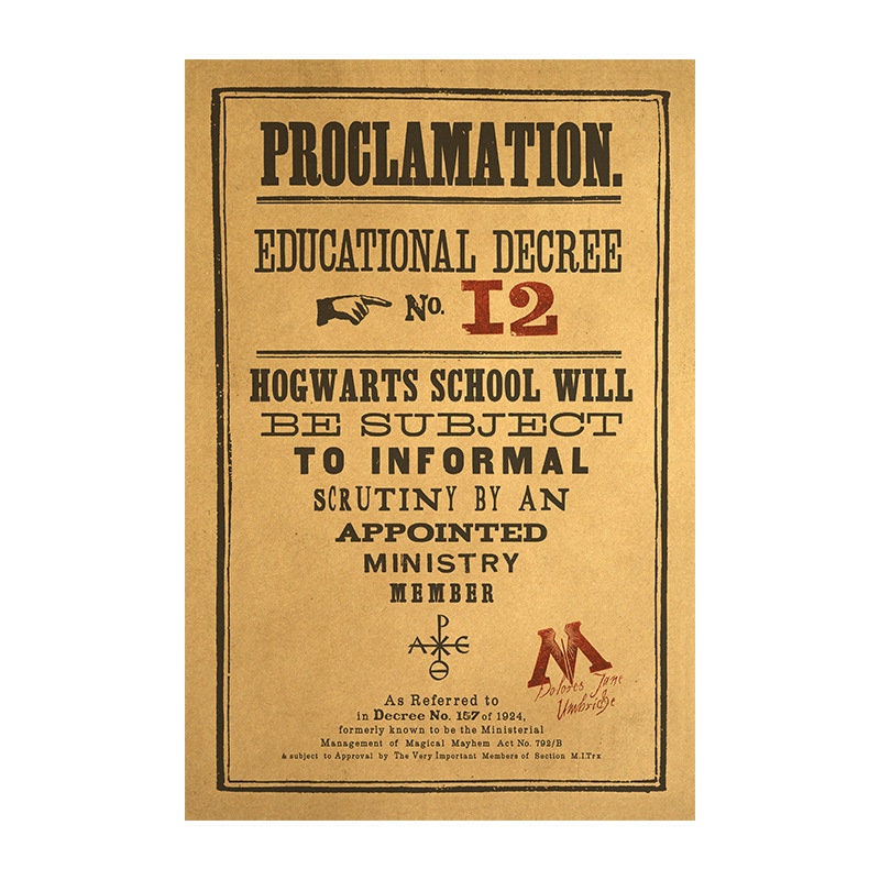 Educational Decree Kraft Paper Poster For Your Home Decor & Nostalgic Collector Lovers Gift