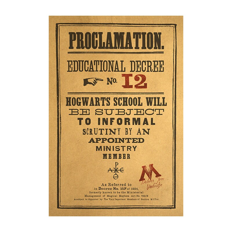 Educational Decree Kraft Paper Poster For Your Home Decor & Nostalgic Collector Lovers Gift