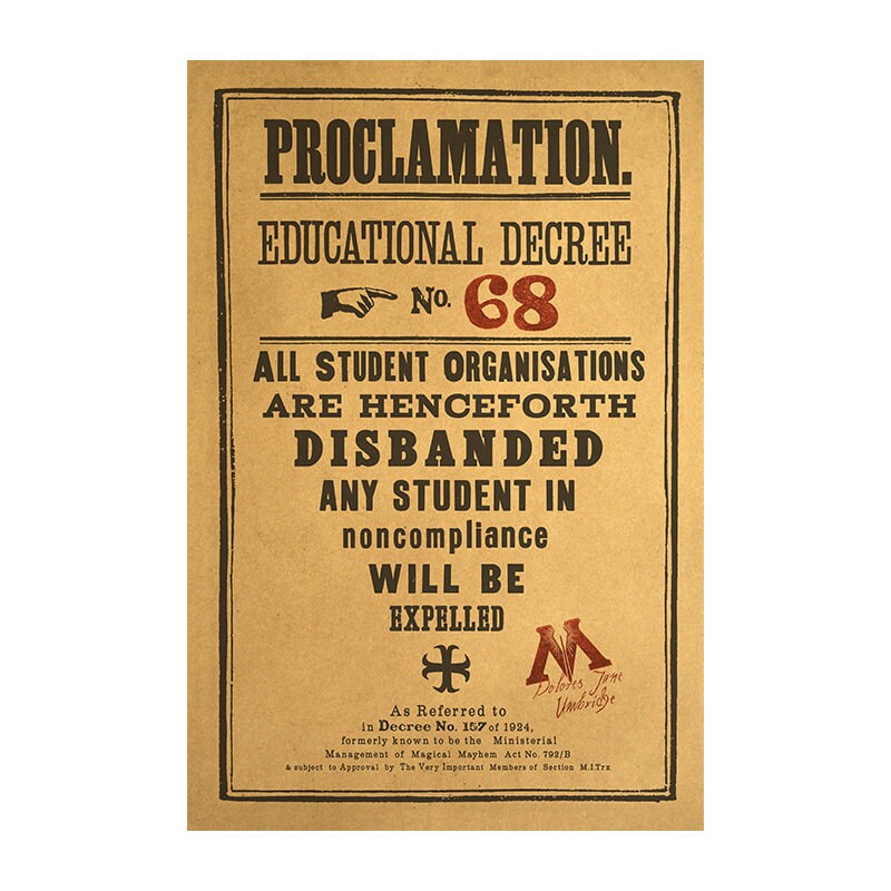 Educational Decree Kraft Paper Poster For Your Home Decor & Nostalgic Collector Lovers Gift