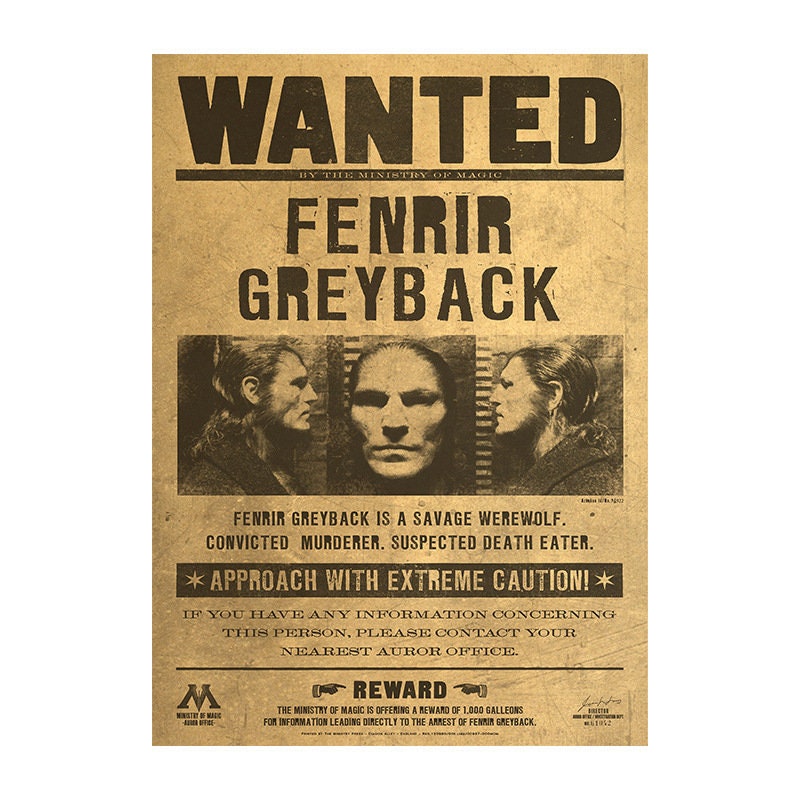 Wizard School Wanted Kraft Paper Poster For Your Home Decor & Nostalgic Collector Lovers Gift