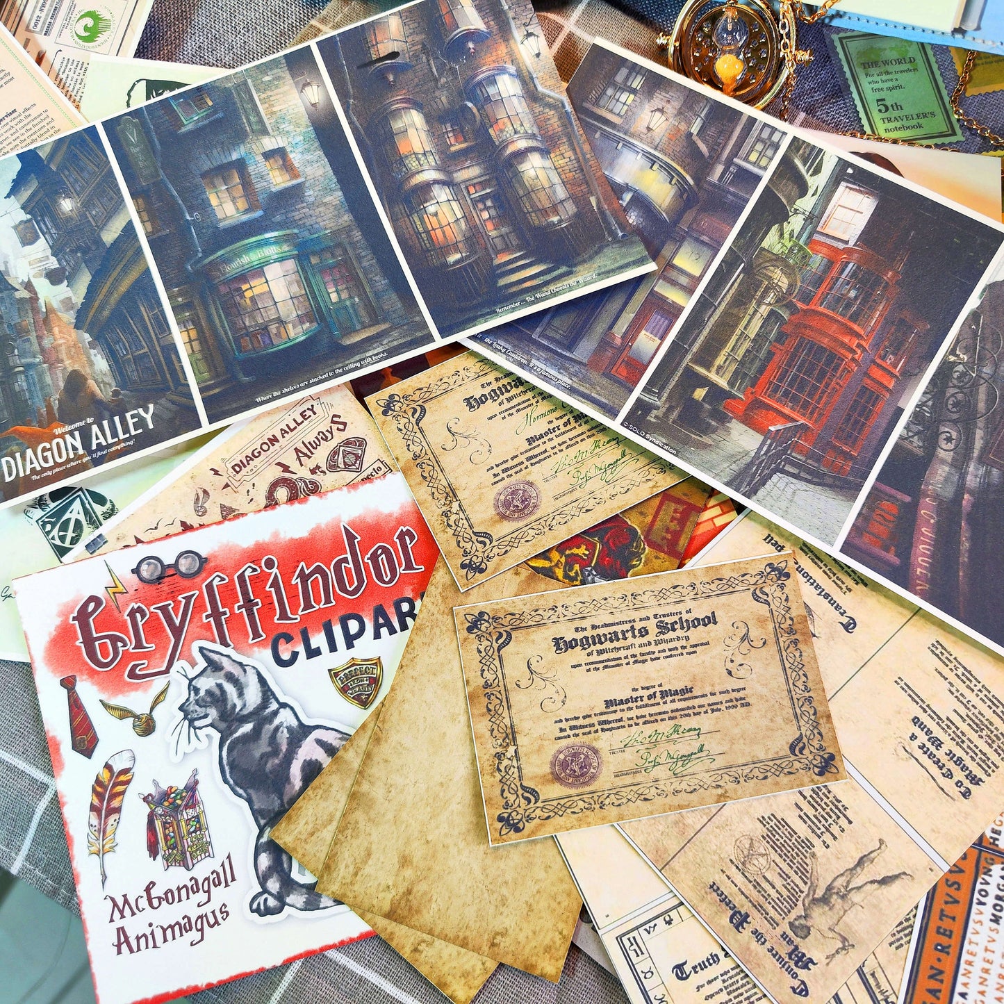 Wizard School Junk Journal Scrapbook Paper For DIY Crafts, Retro Junk Journal Background Paper Pack Supplies