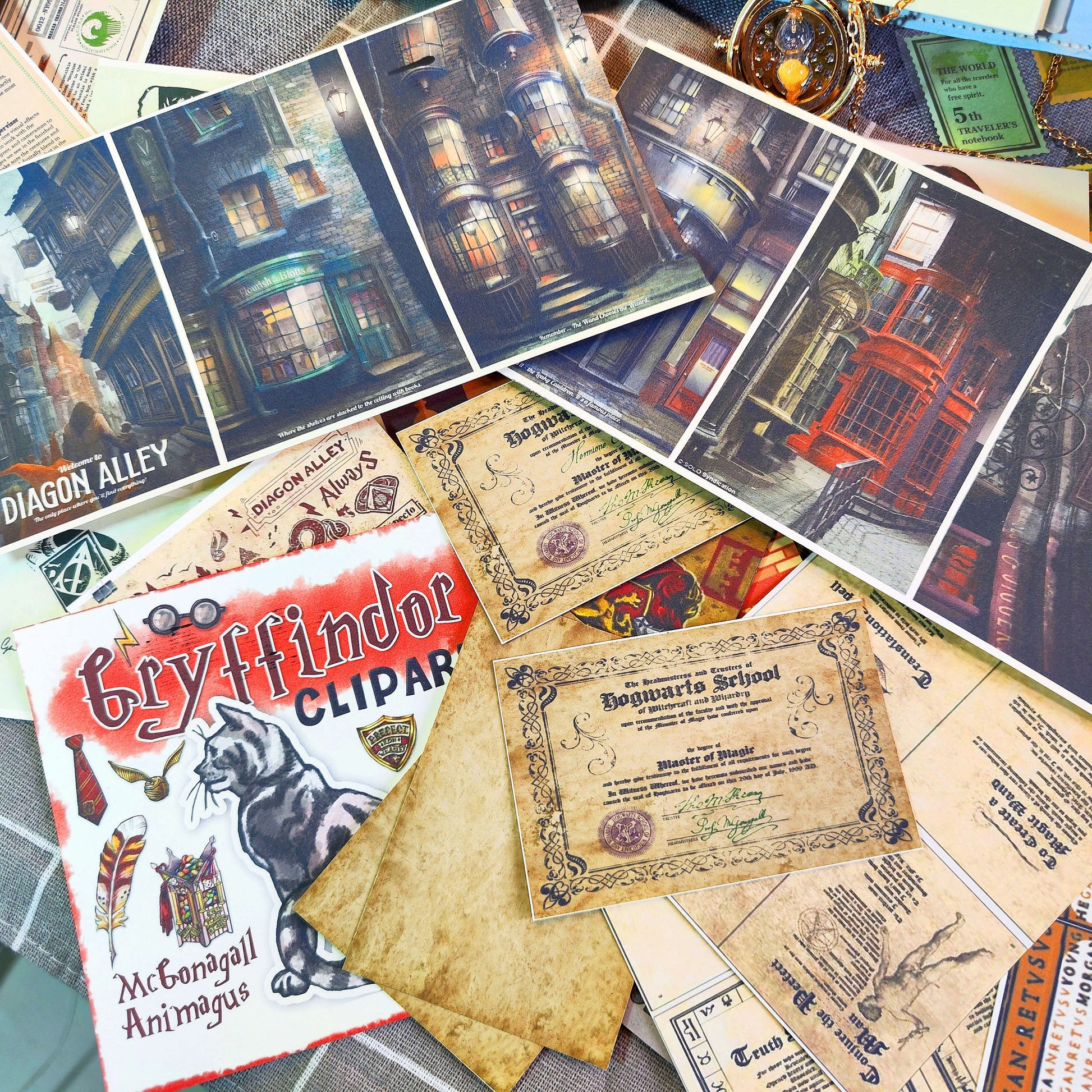 Wizard School Junk Journal Scrapbook Paper For DIY Crafts, Retro Junk Journal Background Paper Pack Supplies