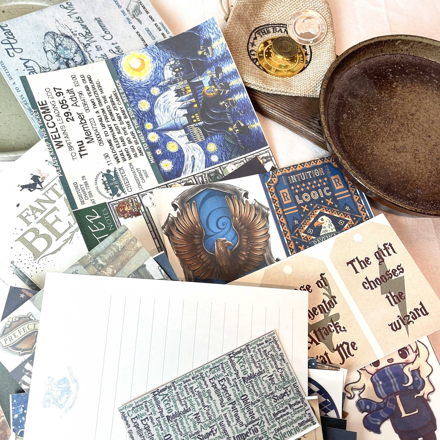 Wizard School Junk Journal Scrapbook Paper For DIY Crafts, Retro Junk Journal Background Paper Pack Supplies