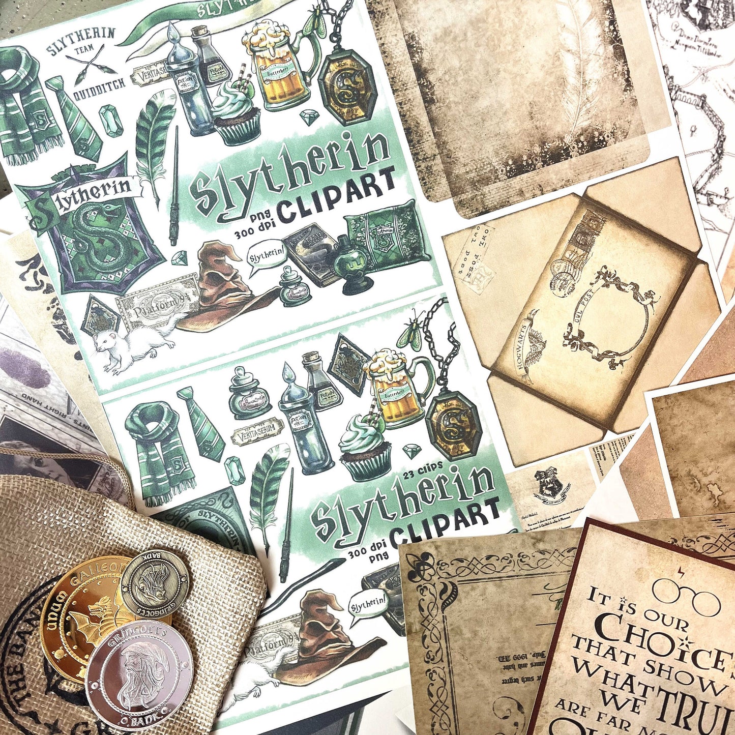 Wizard School Junk Journal Scrapbook Paper For DIY Crafts, Retro Junk Journal Background Paper Pack Supplies