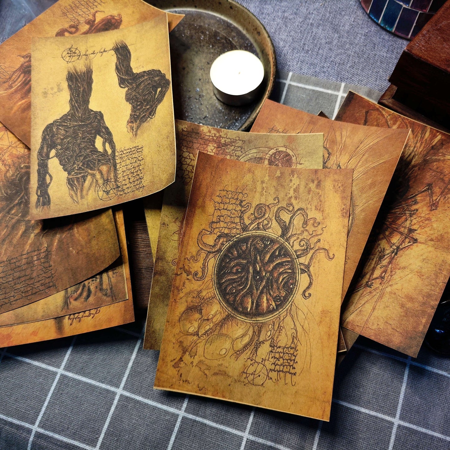 Cthulhu Junk Journal Scrapbook Paper For DIY Crafts, Retro Junk Journal Background Paper Pack Supplies
