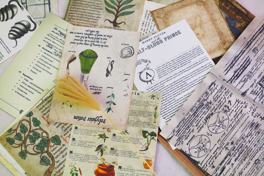 Wizard School Junk Journal Scrapbook Paper For DIY Crafts, Retro Junk Journal Background Paper Pack Supplies