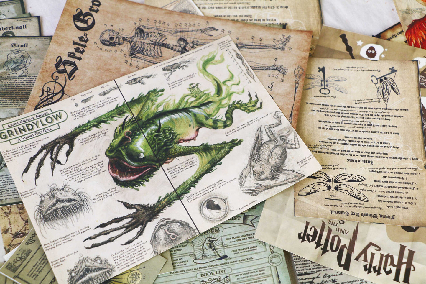 Wizard School Junk Journal Scrapbook Paper For DIY Crafts, Retro Junk Journal Background Paper Pack Supplies