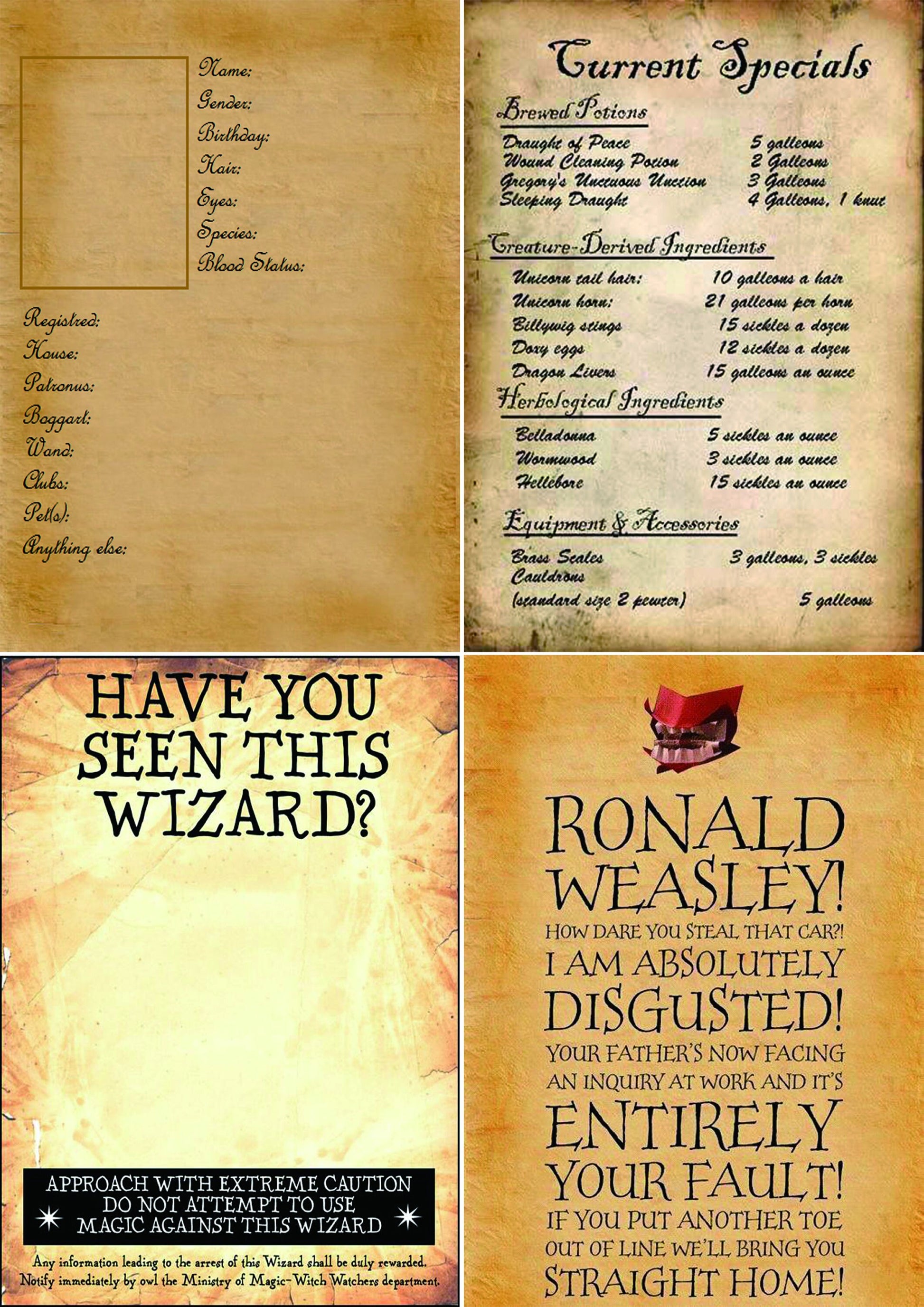 Wizard School Junk Journal Scrapbook Paper For DIY Crafts, Retro Junk Journal Background Paper Pack Supplies