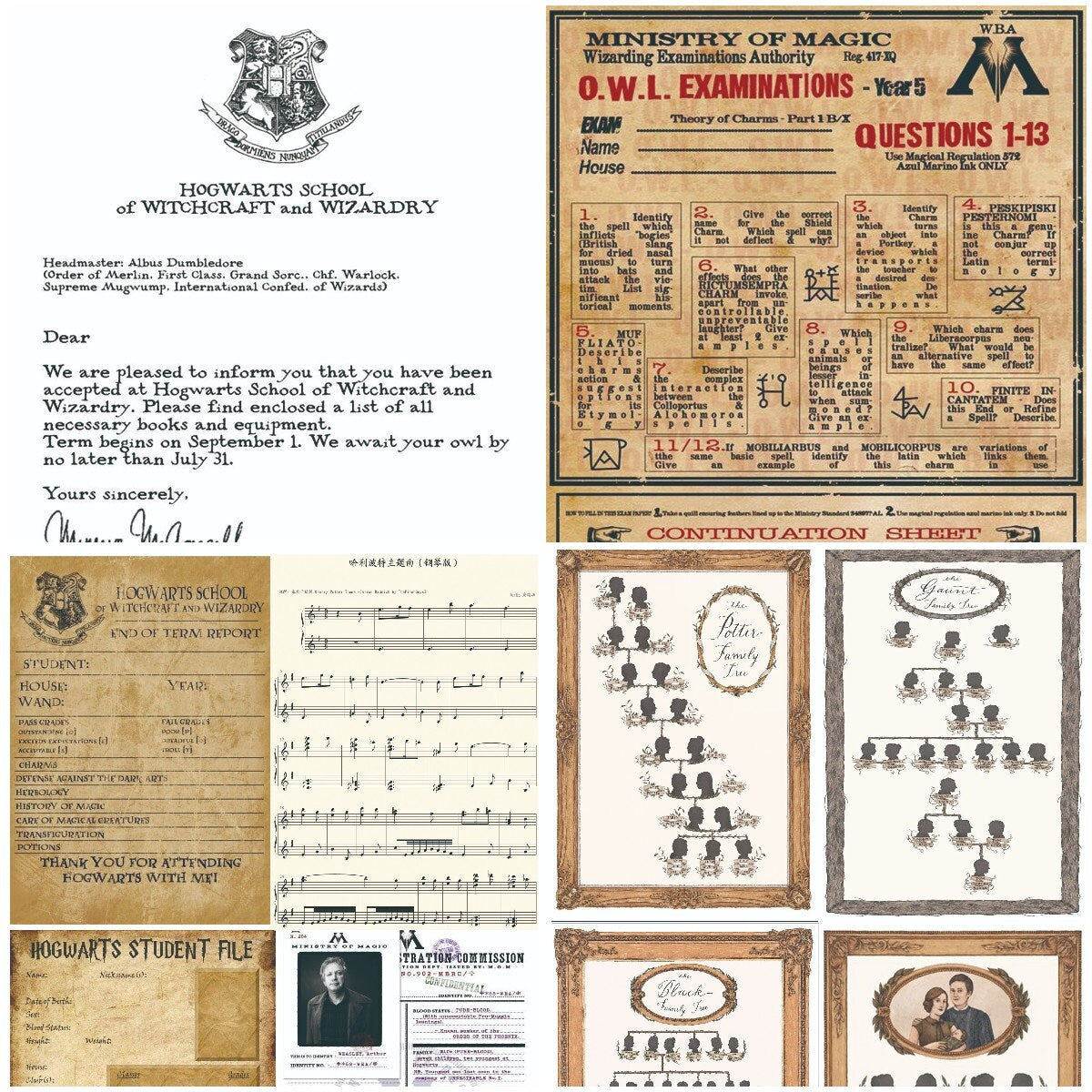 Wizard School Junk Journal Scrapbook Paper For DIY Crafts, Retro Junk Journal Background Paper Pack Supplies