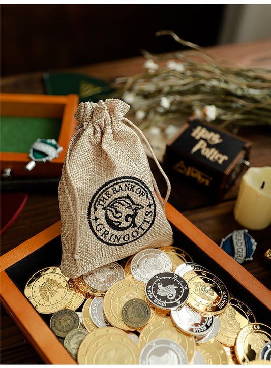 Wizard School Coin For Junk Journal, Gringotts Bank, Bag of Wizarding Money