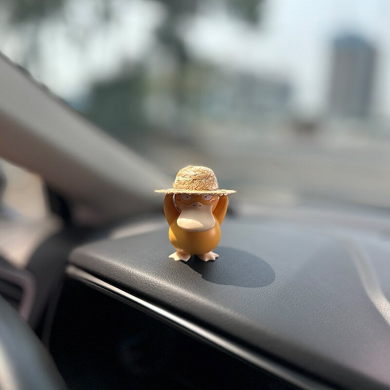 Cute Duck Anime Figurine Car Dashboard Decor, Standing Car Pendant Ornament, Car Interior Decoration